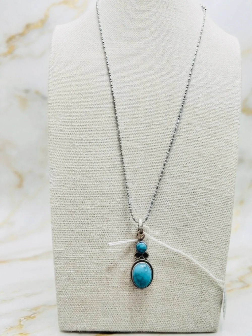 Sterling Silver Turquoise Pendant Necklace